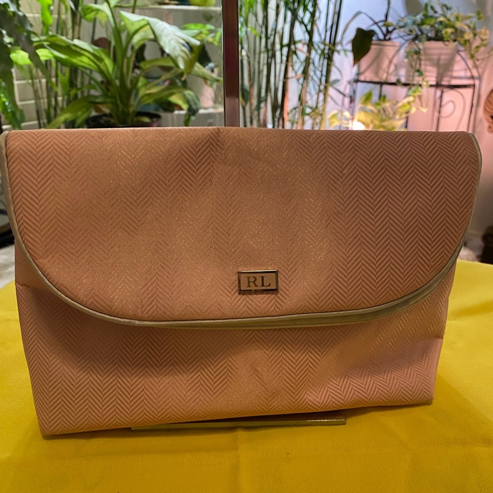 RALPH LAUREN PINK CHEVRON CLUTCH